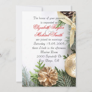 Luxury Gold Christmas Winter Wedding Invite