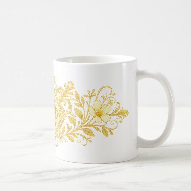 Luxury Gold Coffee Mug: Royal Ornamentation Coffee Mug (Right)