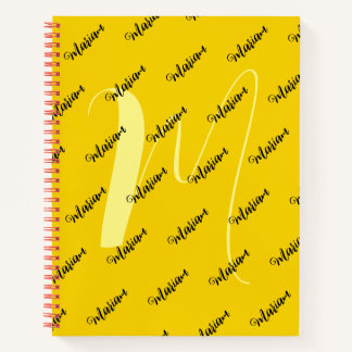 Luxury Gold Colour - Chic Initial Name Monogrammed Notebook