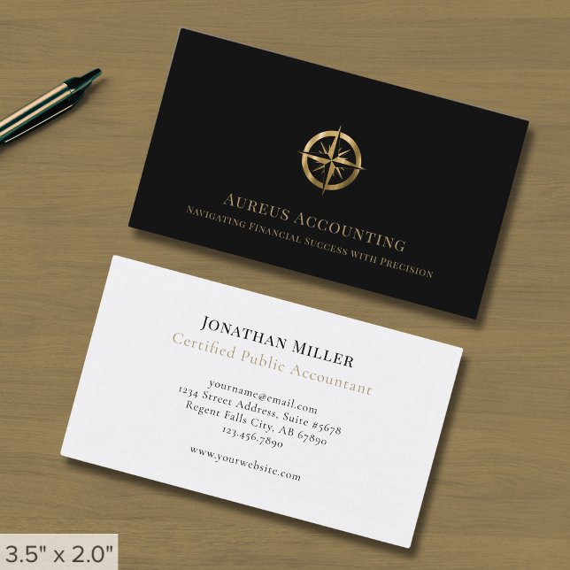 Luxury Gold Compass Business Card (Creator Uploaded)