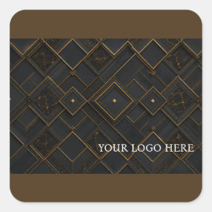 Luxury Gold Custom Logo Jewellery Square Sticker