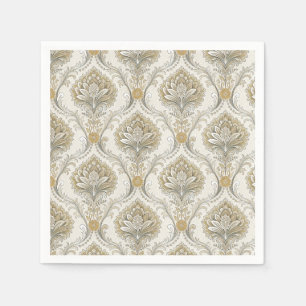 Luxury Gold Damask Seamless Floral Design Pattern Napkin