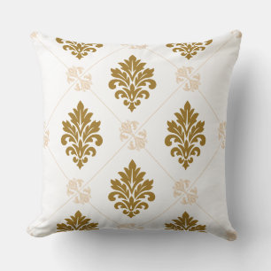 Luxury Gold Damask Seamless Pattern Graphic Cushion