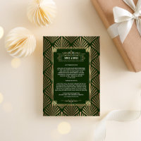 Luxury Gold Dark Green Art Deco Wedding Details