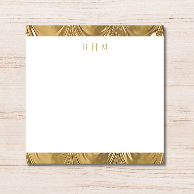 Luxury Gold Decorative Lined Trendy Three Monogram Card (Creator Uploaded)