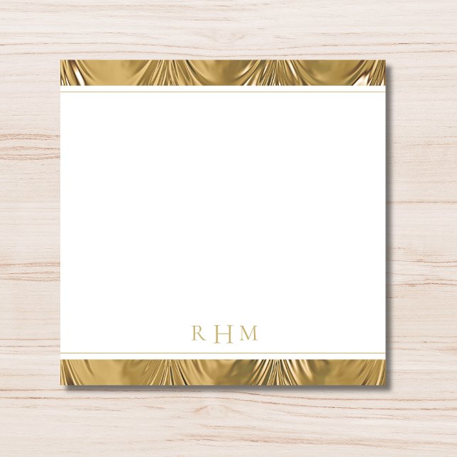 Luxury Gold Decorative Lined Trendy Three Monogram Card (Creator Uploaded)