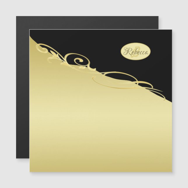 Luxury gold decorative on gold & black, Monogram (Front/Back)