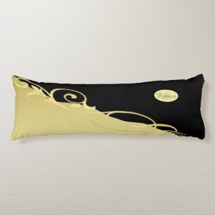 Luxury gold decorative on gold & black, Monogram Body Cushion