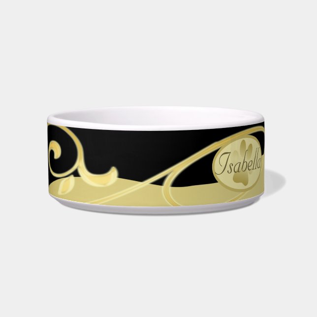 Luxury gold decorative on gold & black, Monogram Bowl (Front)