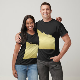 Luxury gold decorative on gold & black, Monogram, T-Shirt