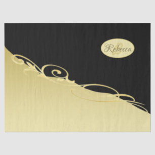 Luxury gold decorative on gold & black, Monogram, Tissue Paper