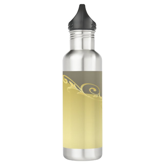 Luxury gold decorative on gold & silver, Monogram  710 Ml Water Bottle (Left)