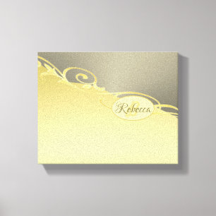 Luxury gold decorative on gold & silver, Monogram Canvas Print