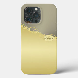 Luxury gold decorative on gold & silver, Monogram  iPhone 13 Pro Case