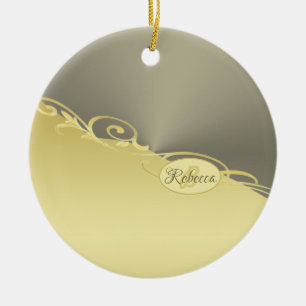 Luxury gold decorative on gold & silver, Monogram  Ceramic Tree Decoration