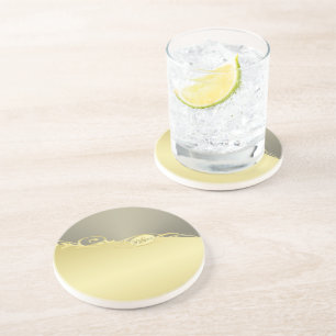 Luxury gold decorative on gold & silver, Monogram Coaster