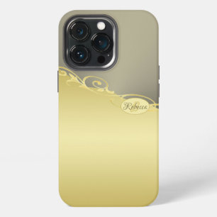 Luxury gold decorative on gold & silver, Monogram iPhone 13 Pro Case