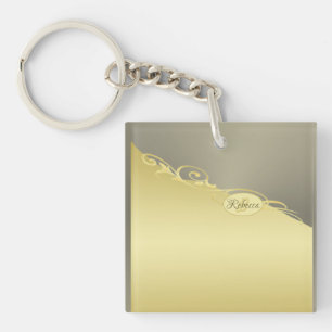 Luxury gold decorative on gold &  silver, Monogram Key Ring