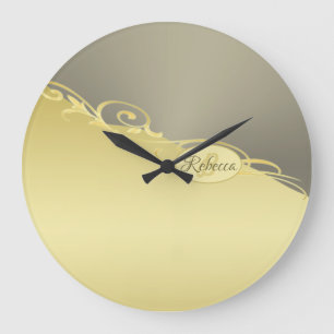 Luxury gold decorative on gold & silver, Monogram Large Clock