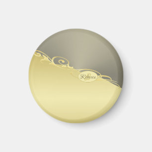 Luxury gold decorative on gold & silver, Monogram Magnet