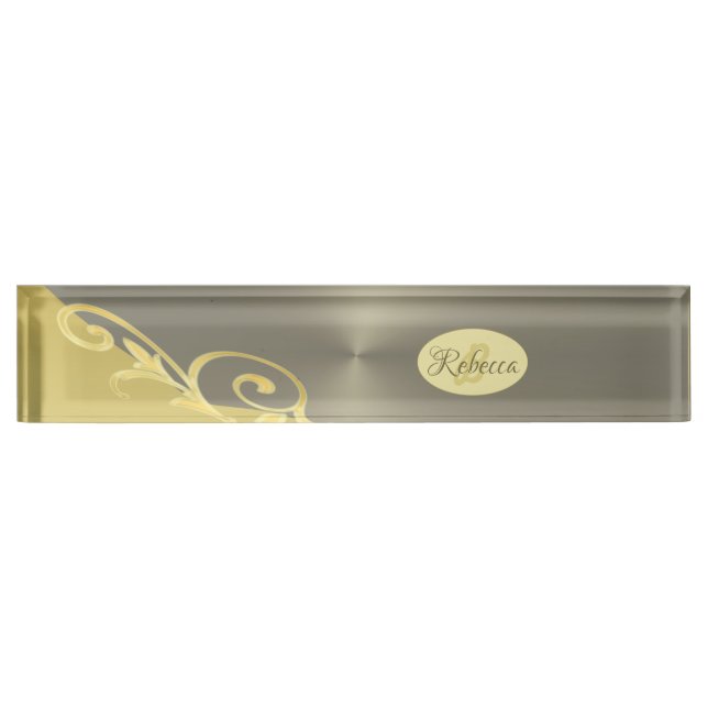 Luxury gold decorative on gold & silver, Monogram Nameplate (Front)