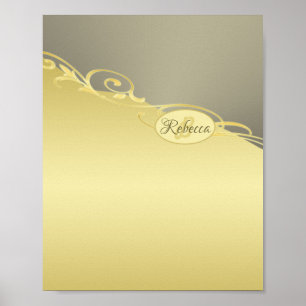 Luxury gold decorative on gold & silver, Monogram Poster