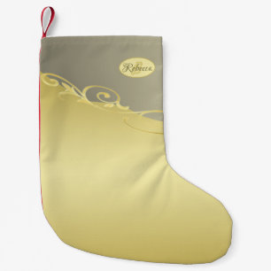 Luxury gold decorative on gold & silver, Monogram Small Christmas Stocking