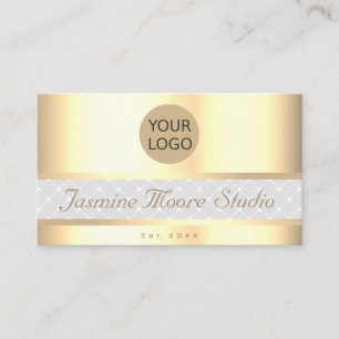 Luxury Gold Effect Custom Logo Services Open Hours Business Card