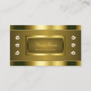 Luxury Gold Effect with Bright Faux Rhinestones Business Card