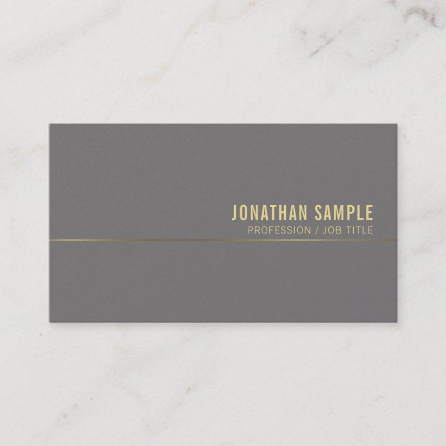 Luxury Gold Elegant Design Minimalist Modern Plain Business Card (Front)