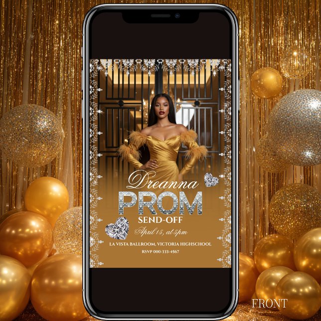 Luxury Gold Elegant Prom Send-Off Invitation (Creator Uploaded)