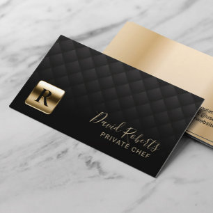 Luxury Gold Emblem Professional Party Private Chef Business Card