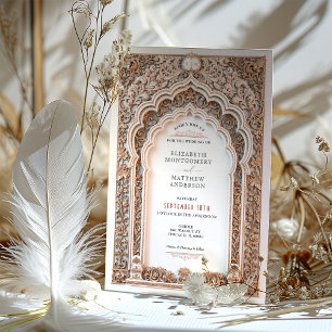 Luxury Gold Filigree Wedding Ornate Arch Invitation