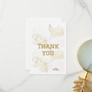 Luxury Gold Floral Elegant Design Thank You Card