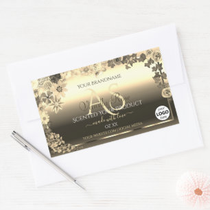 Luxury Gold Floral Product Label Monogram Add Logo