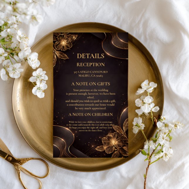 Luxury Gold Floral Wave Enclosure Card (Creator Uploaded)