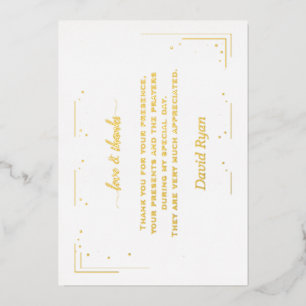 Luxury GOLD FOIL Confirmation Thank You card