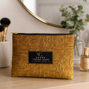 Luxury Gold Foil Five Star Hotel Branding Elegant Accessory Pouch