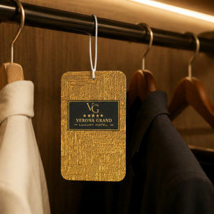 Luxury Gold Foil Five Star Hotel Branding Elegant Car Air Freshener