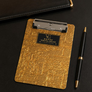 Luxury Gold Foil Five Star Hotel Branding Elegant Clipboard