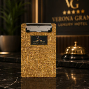 Luxury Gold Foil Five Star Hotel Branding Elegant Mini Clipboard