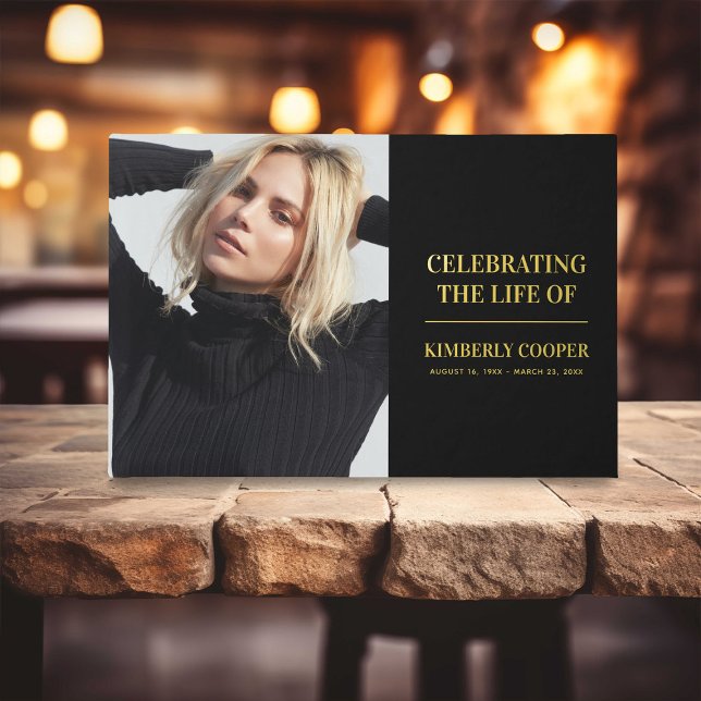 Luxury Gold Foil Memorial Photo Keepsake Guest Book (Creator Uploaded)