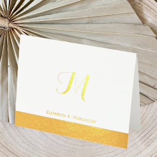 Luxury Gold Foil Monogram Note Card