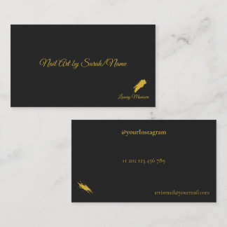 Luxury Gold Foil Nail Artist  Business Card