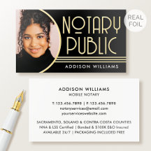Luxury Gold Foil Notary Public Photo Black & White