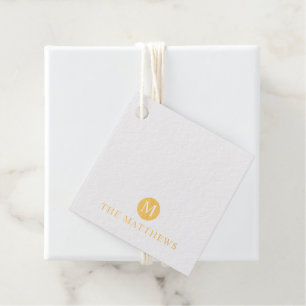 Luxury Gold Foil Personalised Monogram and Name Favour Tags