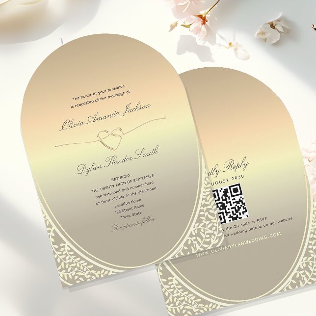 Luxury Gold Foil Wedding Invitation with QR Code (Creator Uploaded)