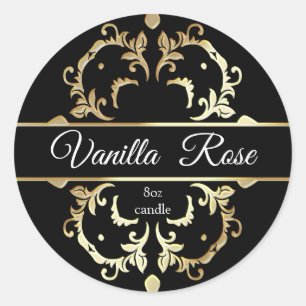 Luxury Gold Frame Scented Container Candle Label