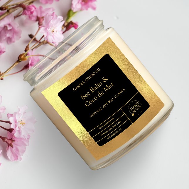 Luxury Gold Frame & Script Candle Sticker Label (Creator Uploaded)