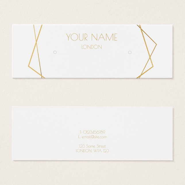 Luxury gold geometric earring display card (Front & Back)